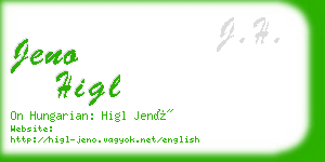 jeno higl business card